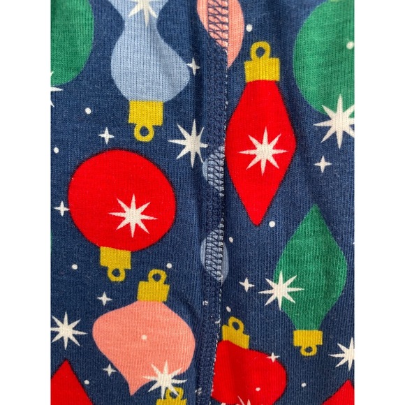 NWT Hanna Andersson Holiday Long John Pajama Set Kids 6-7 Shiny Bright Ornaments - Picture 11 of 13